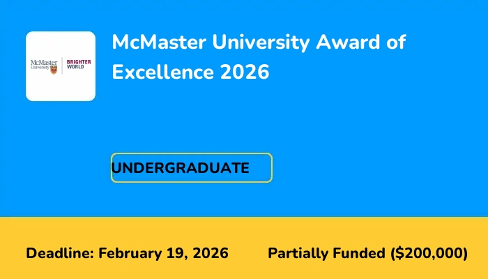 McMaster University Award of Excellence 2026