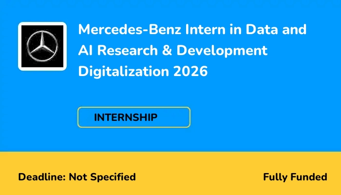 Mercedes-Benz Intern in Data and AI Research & Development Digitalization 2026