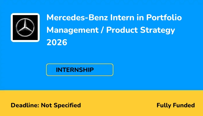 Mercedes-Benz Intern in Portfolio Management / Product Strategy 2026