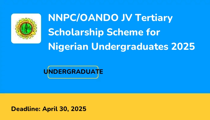 NNPC/OANDO JV Tertiary Scholarship Scheme for Nigerian Undergraduates 2025