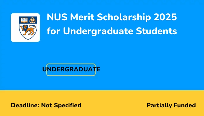 NUS Merit Scholarship 2025 for Undergraduate Students