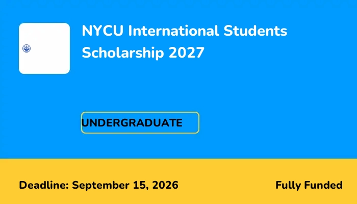 NYCU International Students Scholarship 2027