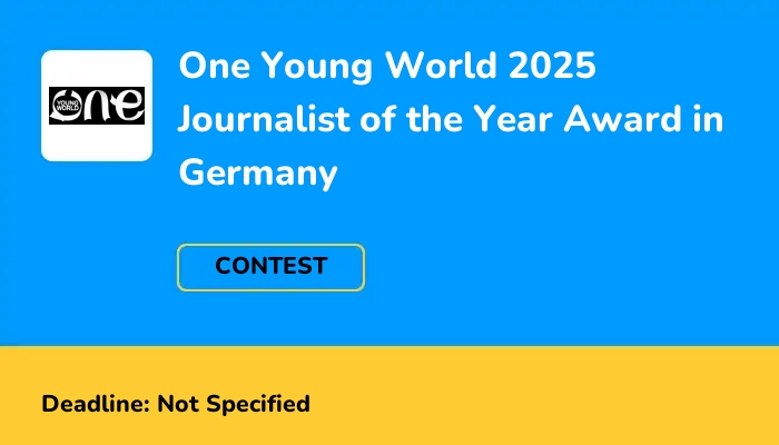 One Young World 2025 Journalist of the Year Award in Germany