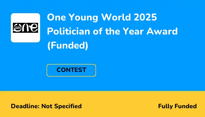 One Young World 2025 Politician of the Year Award (Funded)