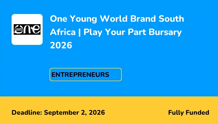 One Young World Brand South Africa | Play Your Part Bursary 2026