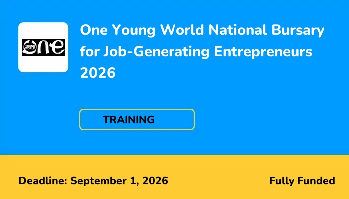 One Young World National Bursary for Job-Generating Entrepreneurs 2026