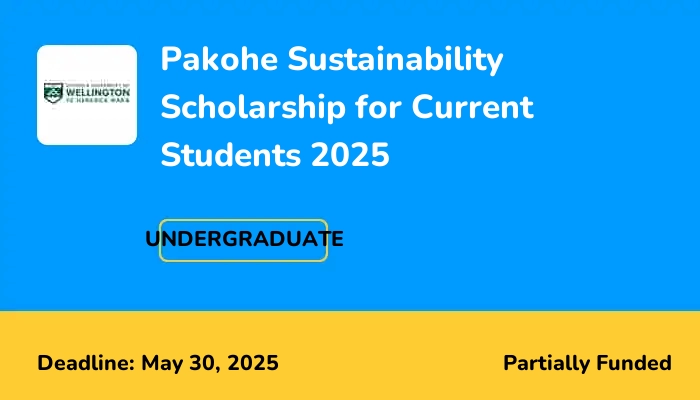 Pakohe Sustainability Scholarship for Current Students 2025