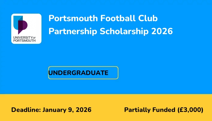 Portsmouth Football Club Partnership Scholarship 2026