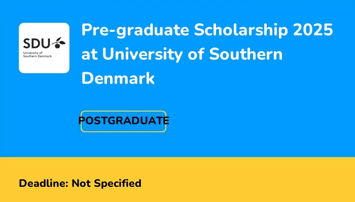 Pre-graduate Scholarship 2025 at University of Southern Denmark