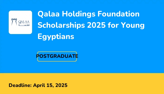 Qalaa Holdings Foundation Scholarships 2025 for Young Egyptians