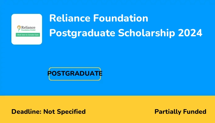 Reliance Foundation Postgraduate Scholarship 2024