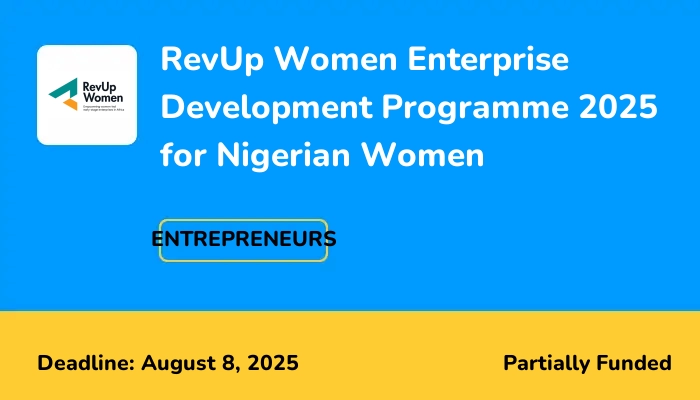 RevUp Women Enterprise Development Programme 2025 for Nigerian Women