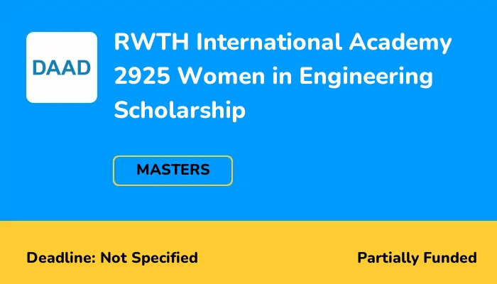 RWTH International Academy 2925 Women in Engineering Scholarship