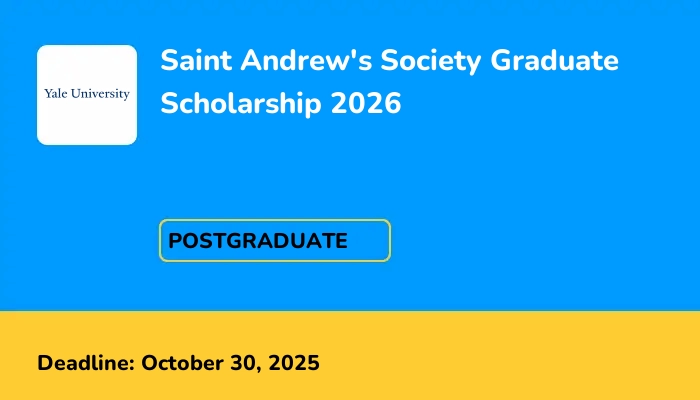 Saint Andrew's Society Graduate Scholarship 2026