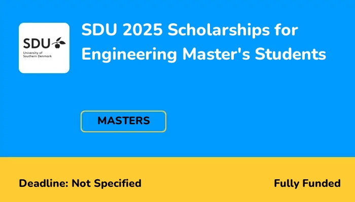 SDU 2025 Scholarships for Engineering Master's Students