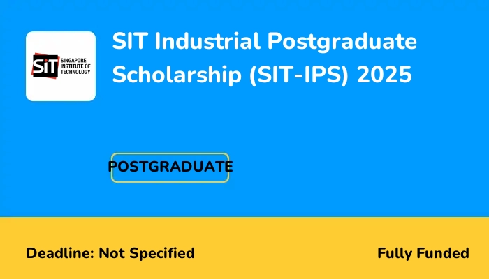 SIT Industrial Postgraduate Scholarship (SIT-IPS) 2025