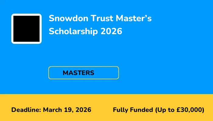 Snowdon Trust Master's Scholarship 2026