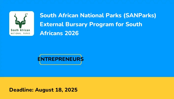 South African National Parks (SANParks) External Bursary Program for South Africans 2026