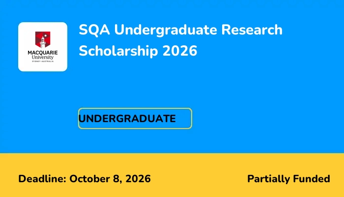 SQA Undergraduate Research Scholarship 2026