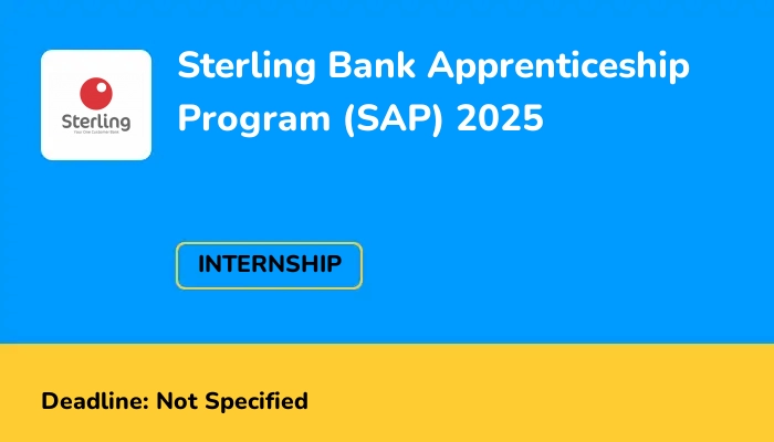 Sterling Bank Apprenticeship Program (SAP) 2025