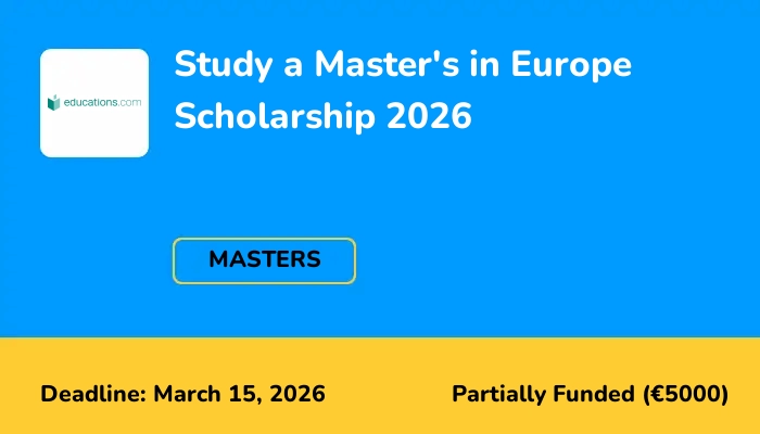 Study a Master's in Europe Scholarship 2026
