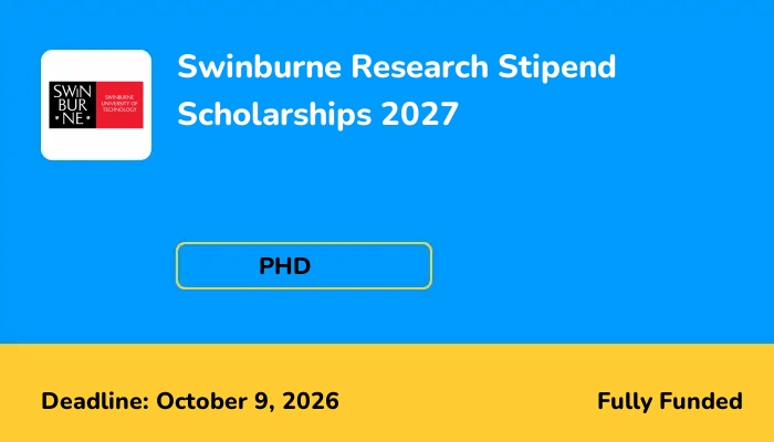 Swinburne Research Stipend Scholarships 2027
