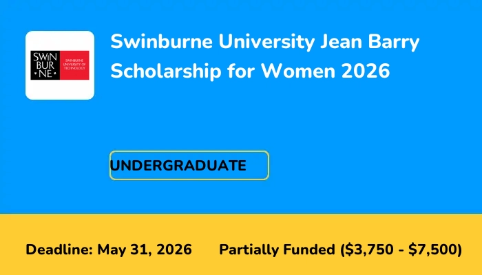 Swinburne University Jean Barry Scholarship for Women 2026