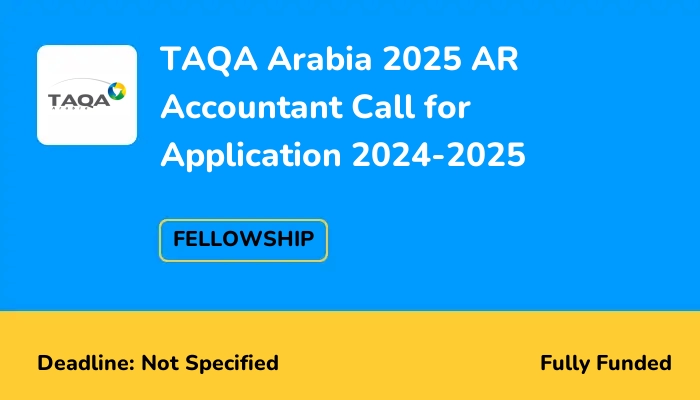 TAQA Arabia AR Accountant Call for Application 2024-2025