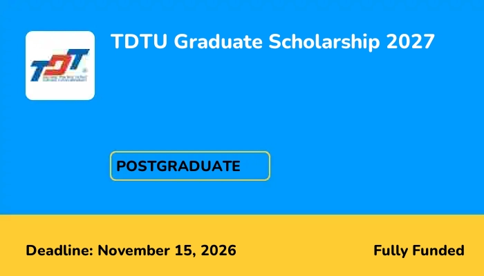 TDTU Graduate Scholarship 2027
