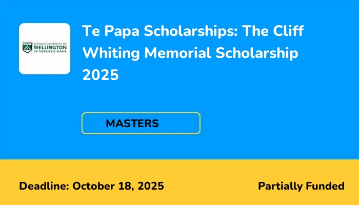 Te Papa Scholarships: The Cliff Whiting Memorial Scholarship 2025