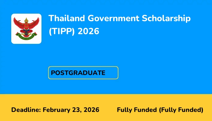 Thailand Government Scholarship (TIPP) 2026