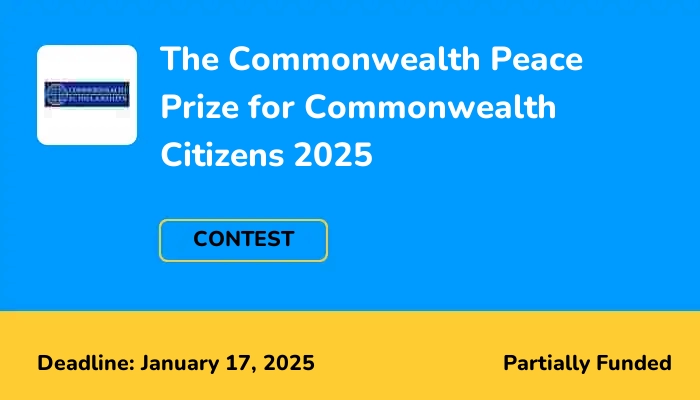 The Commonwealth Peace Prize for Commonwealth Citizens 2025
