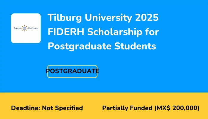 Tilburg University 2025 FIDERH Scholarship for Postgraduate Students