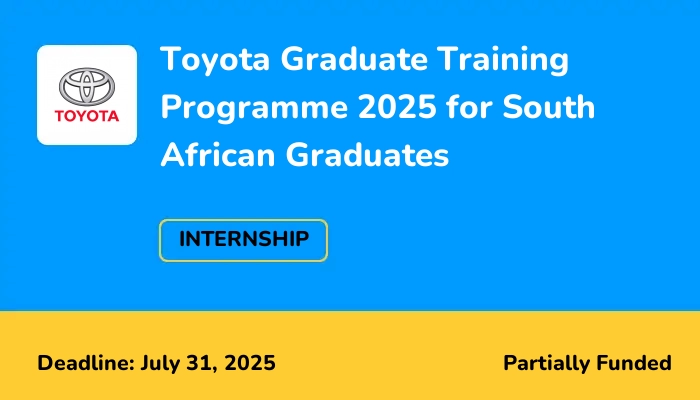 Toyota Graduate Training Programme 2025 for South African Graduates
