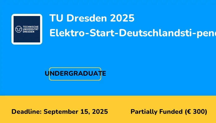 TU Dresden 2025 Elektro-Start-Deutschlandsti­pendium