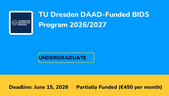 TU Dresden DAAD-Funded BIDS Program 2026/2027