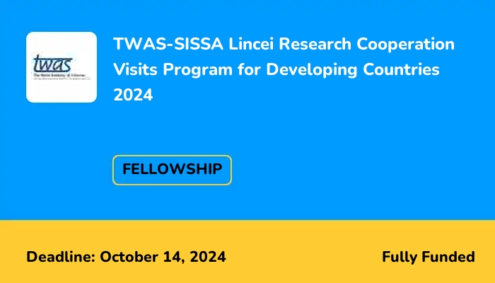TWAS-SISSA Lincei Research Cooperation Visits Program for Developing Countries 2024