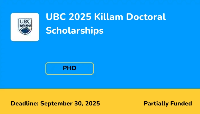 UBC 2025 Killam Doctoral Scholarships