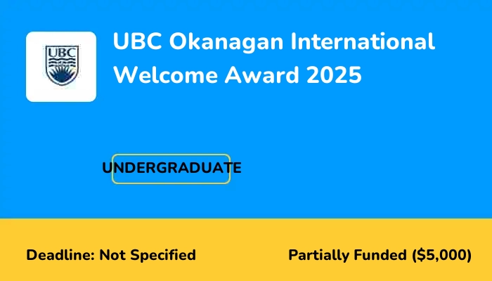 UBC Okanagan International Welcome Award 2025