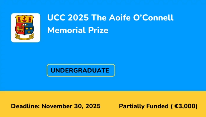 UCC 2025 The Aoife O’Connell Memorial Prize