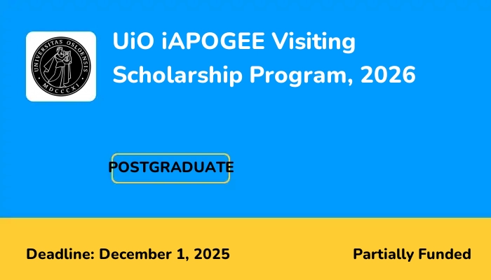 UiO iAPOGEE Visiting Scholarship Program, 2026