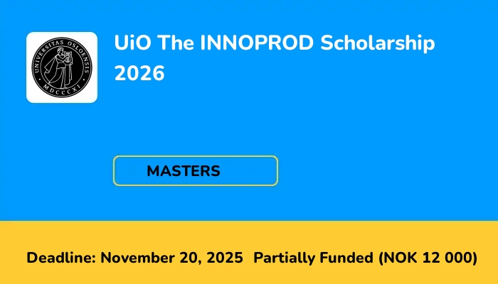 UiO The INNOPROD Scholarship 2026