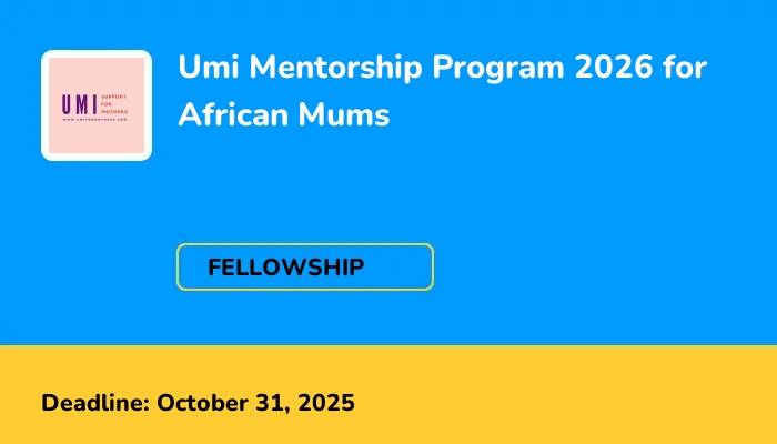 Umi Mentorship Program 2026 for African Mums