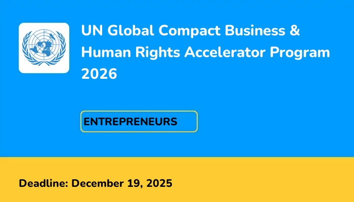 UN Global Compact Business & Human Rights Accelerator Program 2026