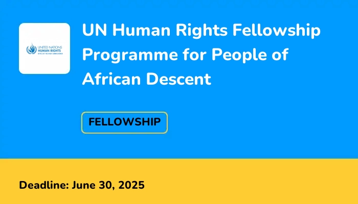 UN Human Rights 2025 Fellowship Programme for People of African Descent