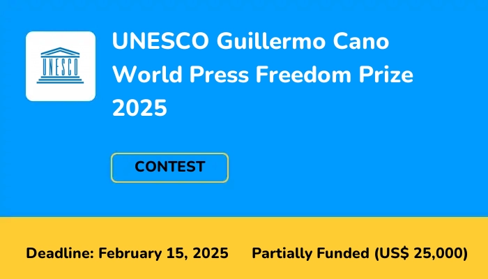 UNESCO Guillermo Cano World Press Freedom Prize 2025