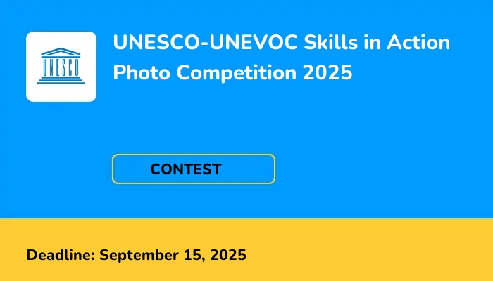 UNESCO-UNEVOC Skills in Action Photo Competition 2025