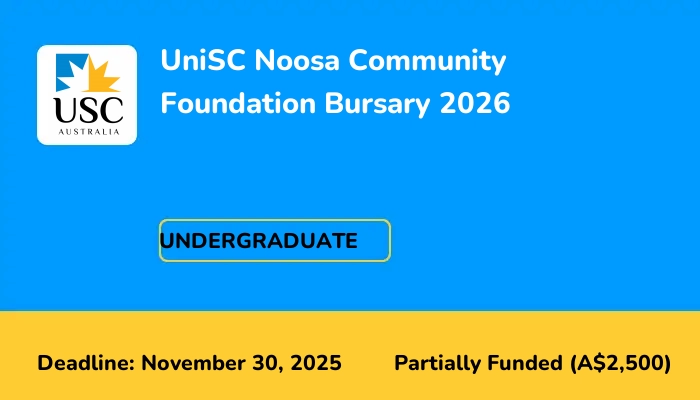 UniSC Noosa Community Foundation Bursary 2026