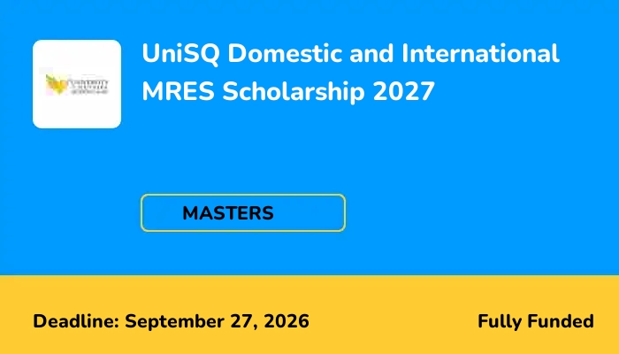 UniSQ Domestic and International MRES Scholarship 2027