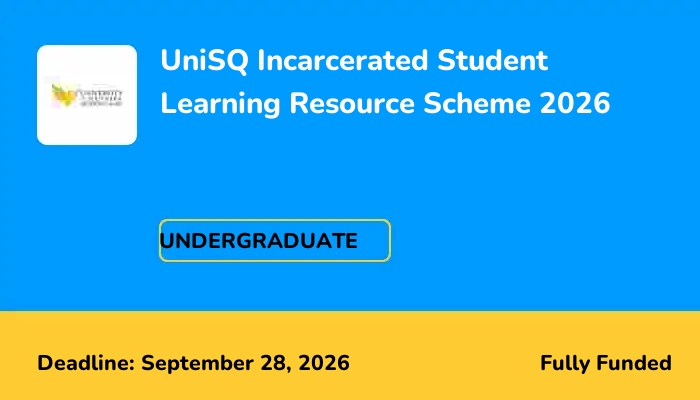UniSQ Incarcerated Student Learning Resource Scheme 2026